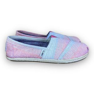 Toms Espadrille Ballet Flats 300314 Summer Stripes Slip On Multicolor Women 6